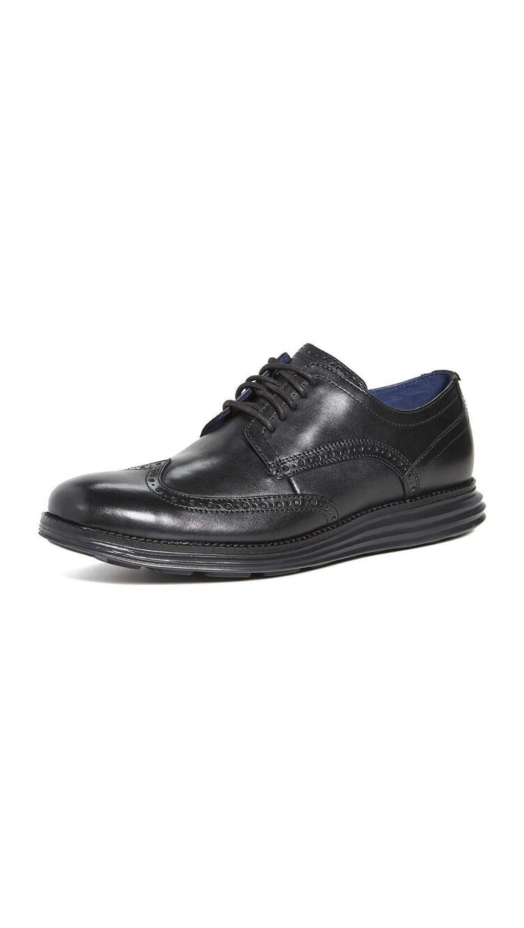Cole Haan Mens Original Grand Shortwing Oxford, Black/Black, 10.5 US